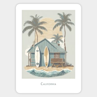 California Beach Shack - Surfing Sticker